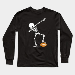 Dab dabbing skeleton rugby - American football Long Sleeve T-Shirt